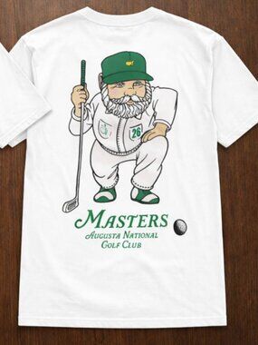 2026 Masters Gnome Caddie Augusta National Golf Club White T-Shirt Reprint